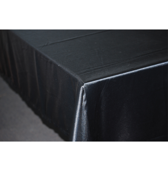 Black Satin Tablecloth 120"L x 60"W